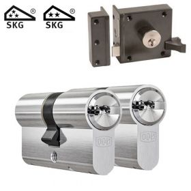 DOM oplegslot bruin + 2x DOM IX Teco cilinder