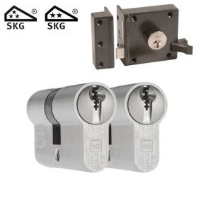 DOM oplegslot bruin + 2x DOM Plura cilinder