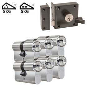 DOM oplegslot bruin + 6x DOM IX Twido cilinder