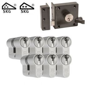 DOM oplegslot bruin + 7x DOM Plura cilinder