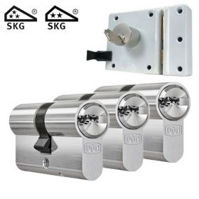 DOM oplegslot wit + 3x DOM IX Twido cilinder