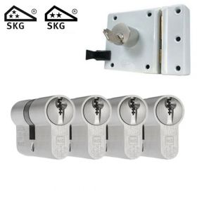 DOM oplegslot wit + 4x DOM Plura cilinder