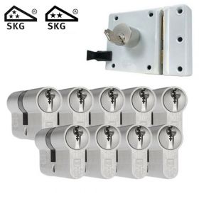 DOM oplegslot wit + 9x DOM Plura cilinder