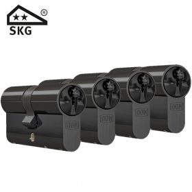 DOM Plura SKG2 zwart - 4 cilinders met 12 sleutels