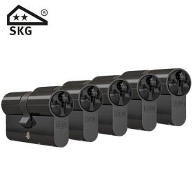 DOM Plura SKG2 zwart - 5 cilinders met 15 sleutels