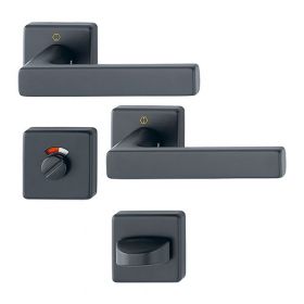 Hoppe Dallas deurkruk op rozet met WC-sluiting Zwart