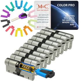 M&C Color Pro 32/32 set 10 cilindersloten met 10 sleutels SKG3