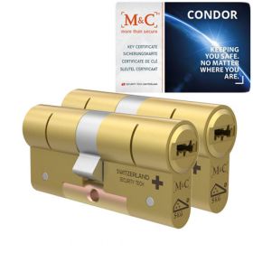 M&C Condor SKG3 messing - 2 cilinders met 5 sleutels