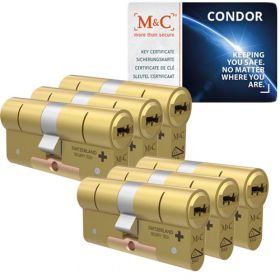 M&C Condor SKG3 messing - 6 cilinders met 8 sleutels