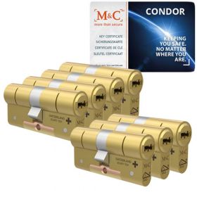 M&C Condor SKG3 messing - 7 cilinders met 8 sleutels