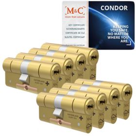 M&C Condor SKG3 messing - 8 cilinders met 8 sleutels
