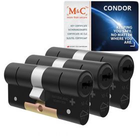 M&C Condor SKG3 zwart - 3 cilinders met 5 sleutels