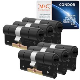 M&C Condor SKG3 zwart - 6 cilinders met 8 sleutels