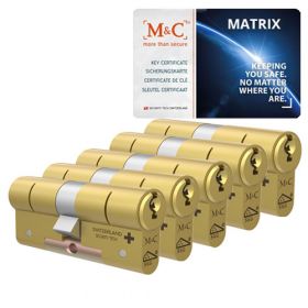M&C Matrix SKG3 messing - 5 cilinders met 7 sleutels