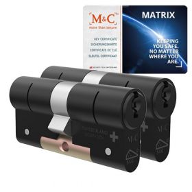 M&C Matrix SKG3 zwart - 2 cilinders met 5 sleutels