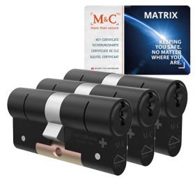 M&C Matrix SKG3 zwart - 3 cilinders met 5 sleutels