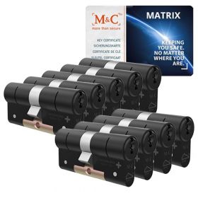 M&C Matrix SKG3 zwart - 9 cilinders met 8 sleutels