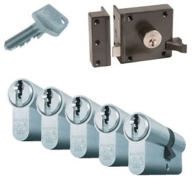 Mauer oplegslot bruin + 5x Mauer F3 cilinder