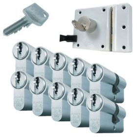 Mauer oplegslot wit + 10x Mauer F3 cilinder