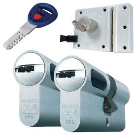 Mauer oplegslot wit + 2x Mauer New Wave 4 cilinder