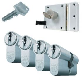 Mauer oplegslot wit + 4x Mauer F3 cilinder