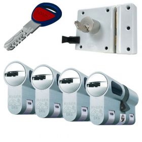 Mauer oplegslot wit + 4x Mauer New Wave 5 cilinder