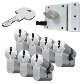 Mauer oplegslot wit + 7x Mauer DT1 cilinder