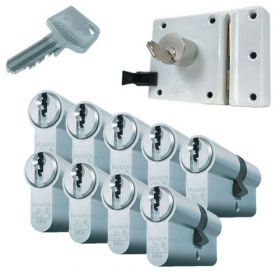 Mauer oplegslot wit + 9x Mauer F3 cilinder