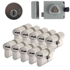 S2 F6 oplegslot met Kerntrekrozet + 10x S2 F6 cilinder